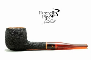 Nuevo tubo de brezo PARONELLI cuenco ovalado rústico negro hecho a mano - Imagen 1 de 6