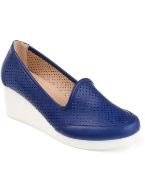 JOURNEE коллекции женщин синий круглый носок на танкетке скольжения на каблуках туфли 9,5 - Изображение 1 из 4