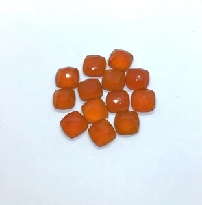 Flat Back Cushion Rose Cut Red Onyx Natural Loose Gemstone For Making Jewelry - Picture 1 of 15