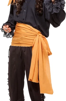 Faja grande naranja de lino renacentista medieval pirata de Halloween Foto 1 de 4