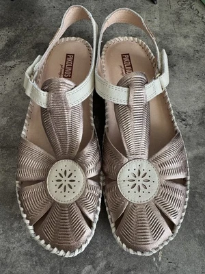 PIKOLINOS Puerto Vallarta SANDALIAS ZAPATOS Mujer 8.5/EU 39 Beige Cuero Champagne Foto 1 de 4