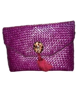 ¡¡¡Hermoso bolso de mano tejido púrpura!!! Cierre de carcasa 10x7 perfecto Foto 1 de 4