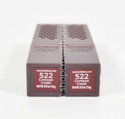 Lápiz labial brillante 100 % natural 2 Burts Bees #522 CRIMSON COAST Foto 1 de 4