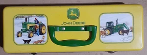 JOHN DEERE Tractor Collectible Metal Tin Toolbox Storage Box With Handle - Picture 1 of 5