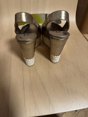 Authentic Louis Vuitton peep Tow Wedge Size 6 1/2 Brand New Slightly Discolored- - Image 1 of 4