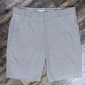 Pantalones cortos de golf WALTER HAGEN 36" planos negros/blancos a cuadros de poliéster - Imagen 1 de 11
