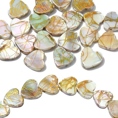 20pcs Heart Shape Shell Beads AB Color Seashell Love Jewellery Beads for DIY - Image 1 of 4