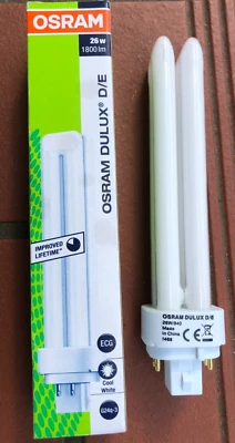 Osram Dulux D/E 26W/840 Lumilux Cool White G24q-3 Compact Fluorescent Lamp - Image 1 of 2