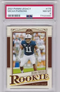 2021 Panini Legacy - -#179 - Micah Parsons - Dallas - Penn State - PSA 8 - 098 - Picture 1 of 2