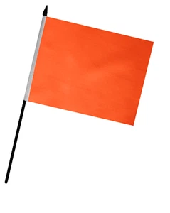 Einfache orange Handflagge (9" x 6") - Bild 1 von 3