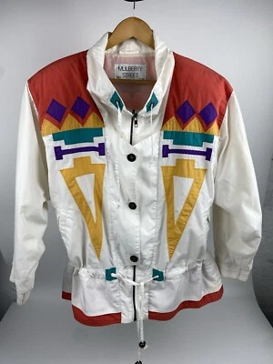 Chaqueta Bomber De Colección Mulberry Street Cintura Azteca Suroeste Western Vaquero Boho Foto 1 de 4