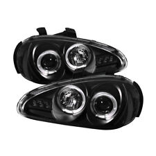 Mazada 92-96 MX3 Black Dual Halo LED Projector Headlights Lamp Base GS SE