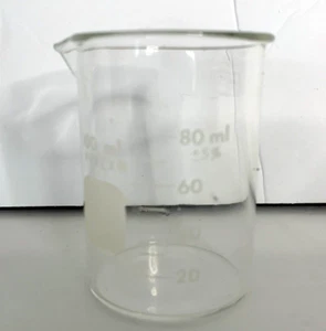 Corning Pyrex Beaker No 1000-100ml 80 ml Lab Griffin Glass with Pour Spout - Picture 1 of 6
