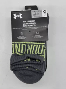 NEW Under Armour UA 3-Maker Youth Cushioned Mid-Crew Socks 13.5K-4.5 (3 pack) - Picture 1 of 3