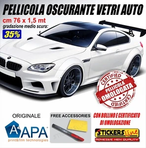 Pellicola Oscurante Vetri Auto APA ® 35% VLT MEDIA omologata oscuramento 76x150 - Imagen 1 de 6