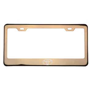 Rose Gold Laser Etched custom Logo License Plate Frame /Cap T304 Stainless Steel - Bild 1 von 10