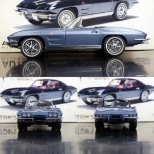 *RARO* Chevrolet Chevy Corvette C2 1963 Autoart 1/18 convertible plateado azul - Imagen 1 de 5