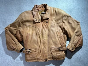 Wilsons Adventure Bound Leather Jacket Men S Blanket Line Aztec Bomber Aviator - Picture 1 of 24