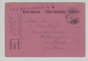 UNGARN 1915 WW I FELDPOST MIT HANDGEZEICHNETER KUNST EINES VERLETZTEN SOLDATEN - Bild 1 von 2