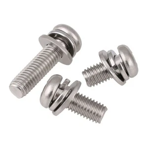 A4 316 Stainless Steel M3-M6 Phillips Pan Head Machine Sping/Flat Washer /Screws - Picture 1 of 5