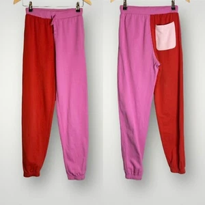 Hanna Andersson Colorblock Sweatpants Girls Size 12 French Terry Pockets Joggers - Picture 1 of 10
