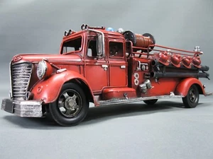 Antiguo Coche De Bomberos Modelo De Metal 50 Cm - Imagen 1 de 8
