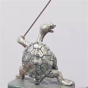 Quemador de incienso arrastrar animal té cobre decoración incienso base hogar 2 piezas antiguo - Imagen 1 de 6