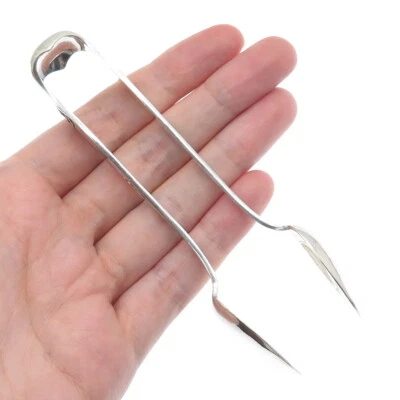 Pinzas cuchara cubo azúcar rosa belga antigua plata 800 Foto 1 de 4