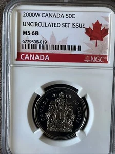 2000 W Canada 🇨🇦 50 Cent Coin Uncirculated Set Issue NGC MS 68 - Picture 1 of 4