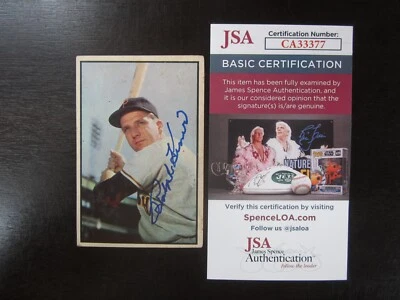 1953 Bowman # 80 Ralph Kiner Autograph Signed Card JSA (M) Pittsburgh Pirates - Image 1 of 2