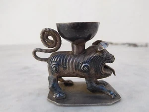Figura antigua de plata león? animal mitológico? - Imagen 1 de 7