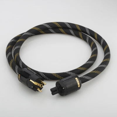 Audiophile HiFi Audio AC Power Cable EU US Schuko Version Power Cord IEC C7 - Image 1 of 4