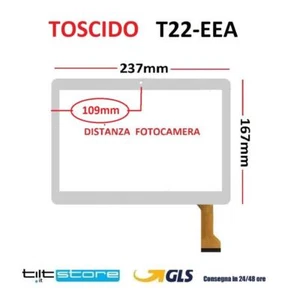 VETRO TOUCH SCREEN TOSCIDO T22 -EEA SCHERMO BIANCO - Picture 1 of 1