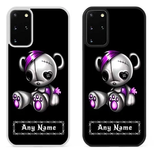 Niedliche Emo Bär personalisierte Name Handyhülle für Samsung S Galaxy Goth Punk Geschenk - Bild 1 von 7