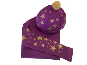 Cross Country Colours Base layer/Silk, Purple with gold scattered stars - Picture 1 of 1