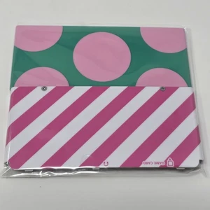 New Nintendo 3DS Kisekae Cover No.017 Dots Pink x Green Stripes Original in USA - Picture 1 of 2