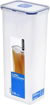 Lock & Rectangular Storage Container - Clear, 2 Litre Airtight Food 2L  - Image 1 of 4