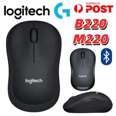 LOGITECH Wireless Mouse B220 M220 Bluetooth Optical Slim Mice 2.4GHz USB Laptop - Image 1 of 4