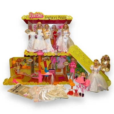 Barbie Fashion Plaza Mall 1975 boutique nupcial COMPLETA con muñecas #9525 lote Mattel Foto 1 de 4