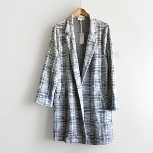 Womans Mellowday Size 2X White Black Open Front Cardigan Coat - Picture 1 of 8