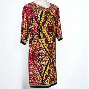 Vestido de Cóctel ECI New York Colorido Talla 16W Cambio Cuello Barco Glamour Mosaico Retro - Imagen 1 de 10