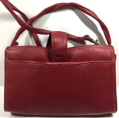 Bolso sin asas vintage Buxton de cuero rojo completo con accesorios Foto 1 de 4