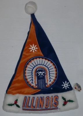 Univ of Illinois Fighting Illini Chief Illiniwek 18" Santa Hat NWT - Image 1 of 4
