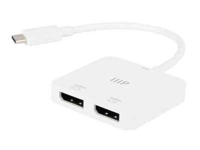 Monoprice USB-C to Dual 4K DisplayPort Adapter For USB C Devices Windows MacOS - Image 1 of 4