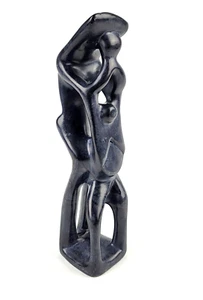 Vintage Modernist geschnitzte Speckstein Skulptur abstrakt Frau Kinder Mutter - Bild 1 von 9