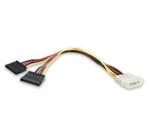 STARTECH PYO2LP4SATA 12" LP4 TO 2X Y CABLE SATA POWER Free Shipping - Picture 1 of 3