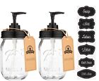 Jarmazing Products Mason Jar Soap Dispensers - Plastic - Black - 2 Pack