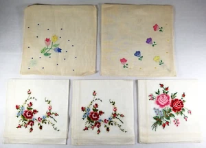 Lote de 3 Pañuelos Suizos Bordados 2 Madeira Decoración Floral - Imagen 1 de 18
