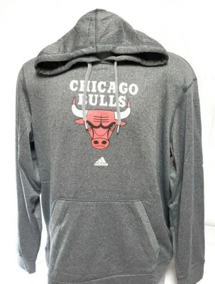 Sudadera con capucha negra con estampado de pantalla Adidas Chicago Bulls para hombre NBA Pullover Sudadera Foto 1 de 2