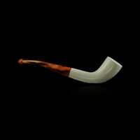 Block Meerschaum Pipe sea shell handcarved smoking pipe tobacco pfeife with case